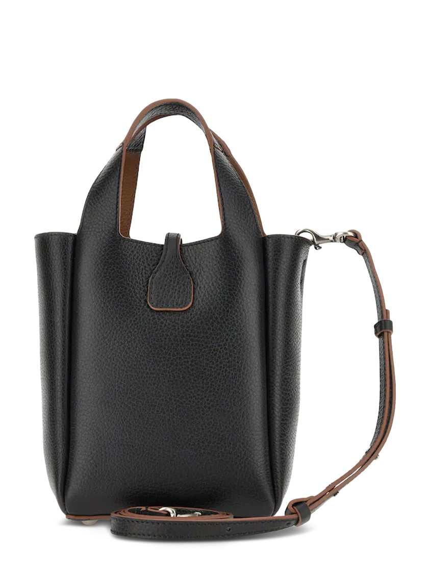 Hogan H-Clasp Textured Calfskin Handbag