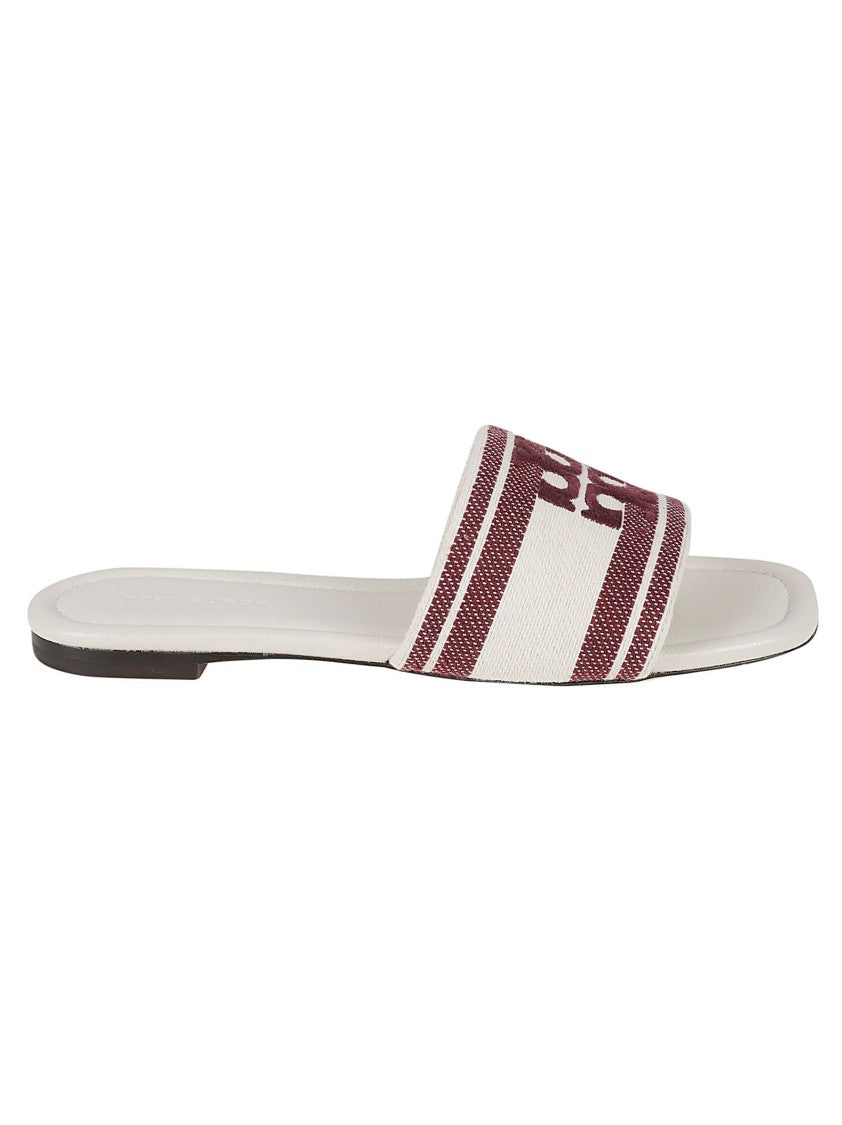 Tory Burch Open-Toe Sandals With Striped Logo Strap