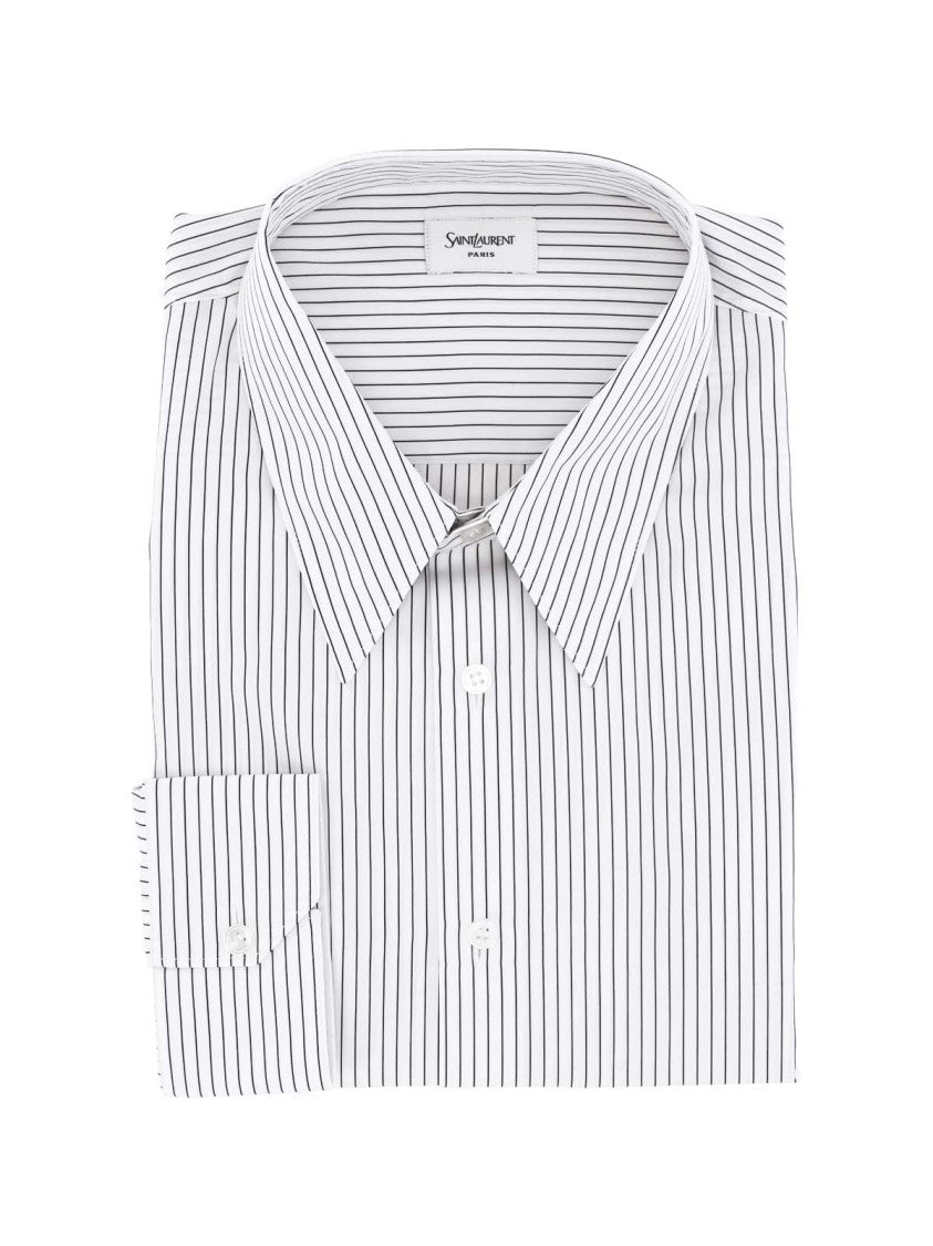 Saint Laurent White Striped Cotton Shirt