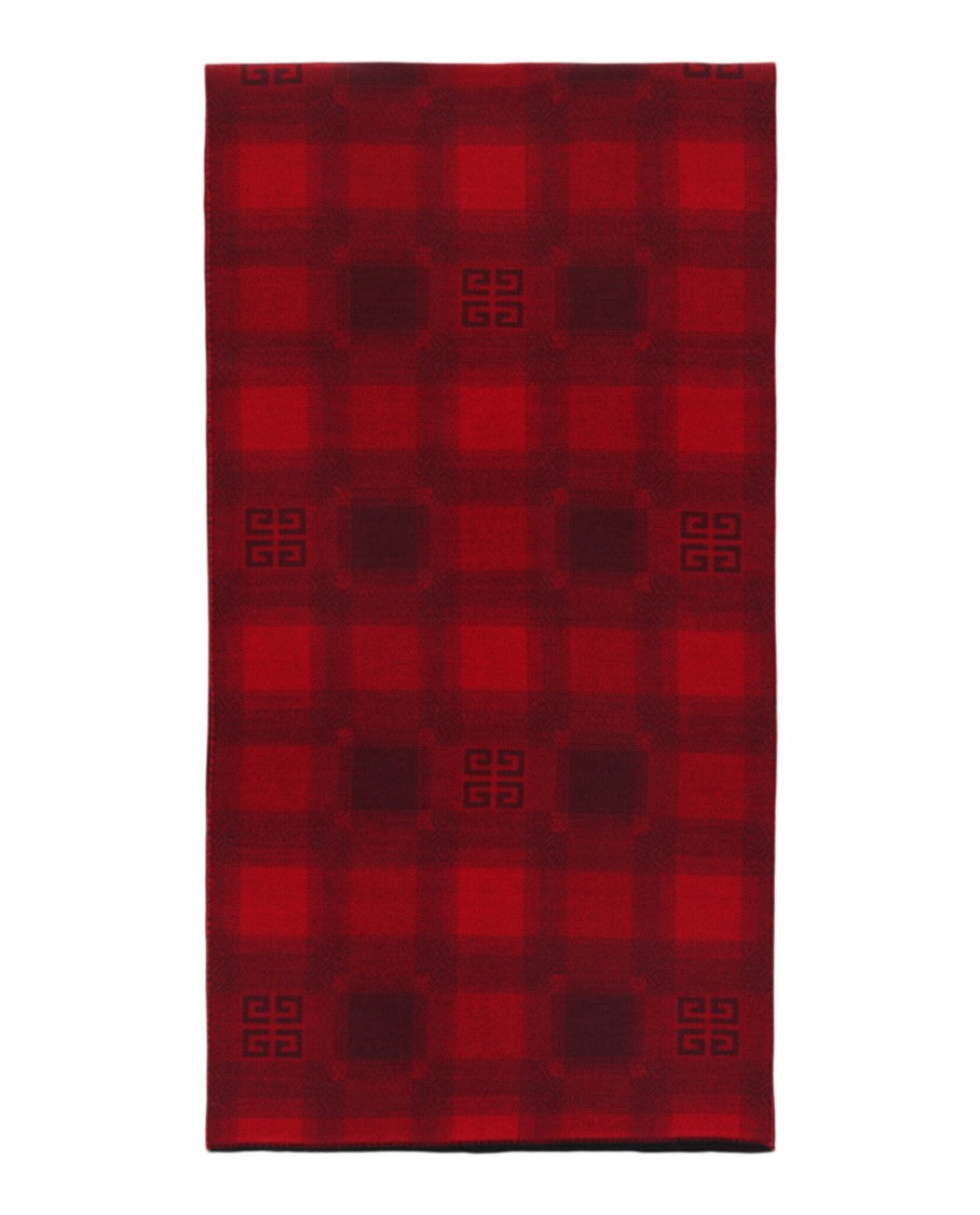 Givenchy Plaid 4G Logo Scarf