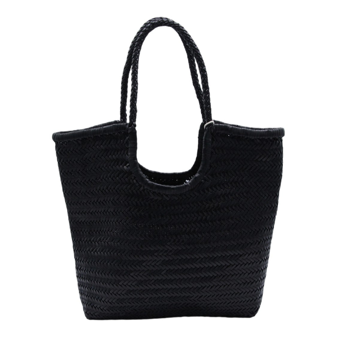 Dragon Diffusion Black Woven Braided Handle Handbag