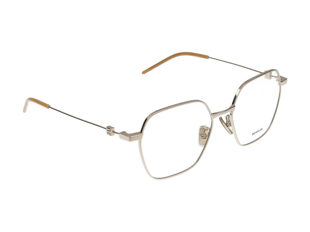 Givenchy Silver Geometric Metal Eyeglasses