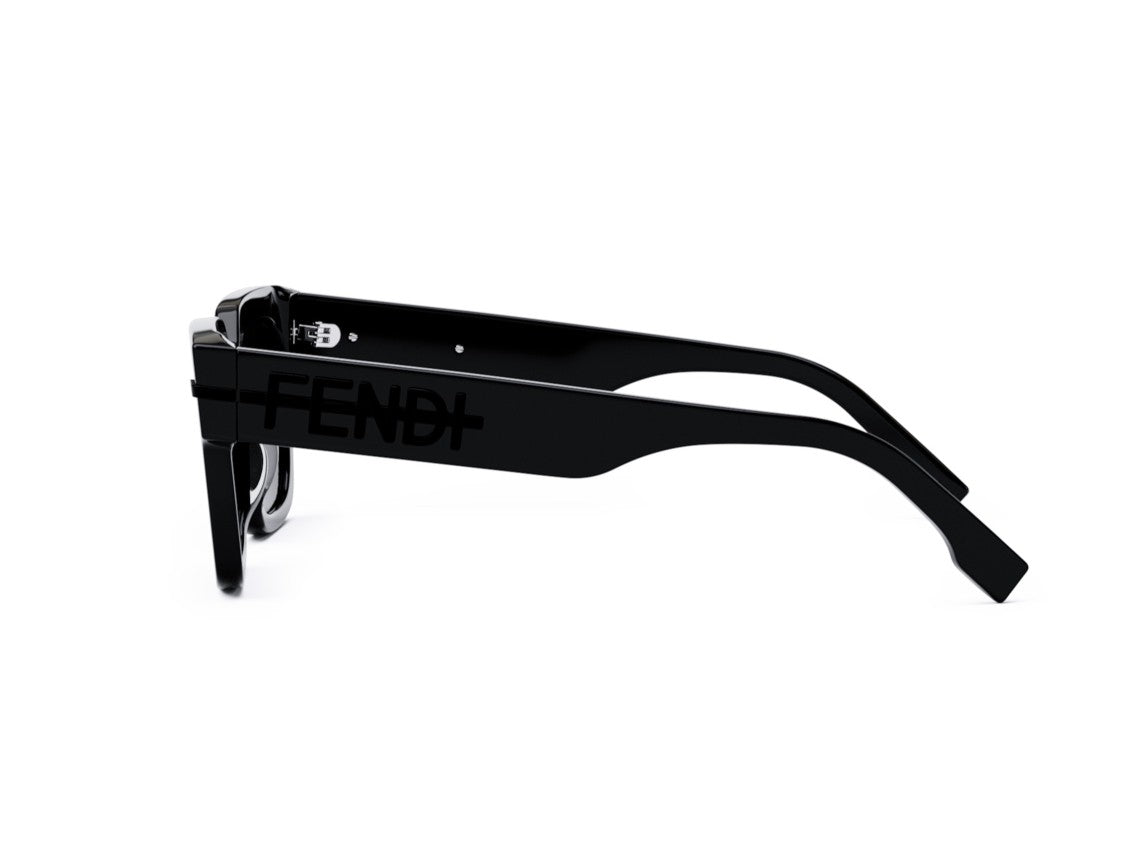 Fendi Glossy Black Fe40078i Oversized Square Acetate Sunglasses