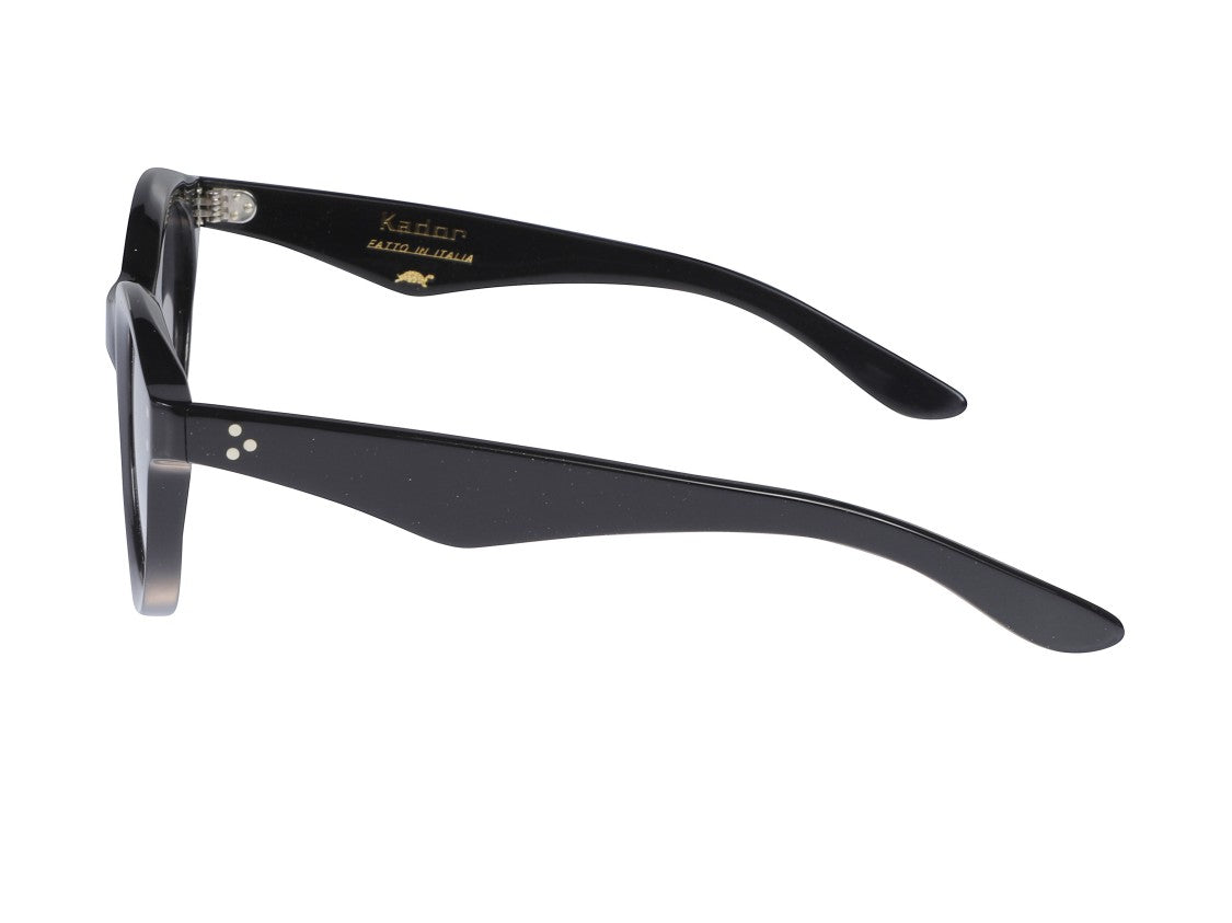 Kador Black Thick Gradient Round Sunglasses