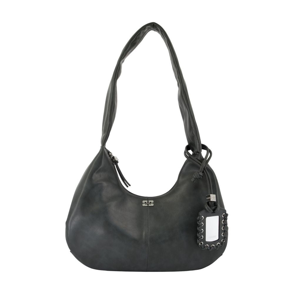 Ganni Bou Medium Shoulder Bag - Leather - Grey