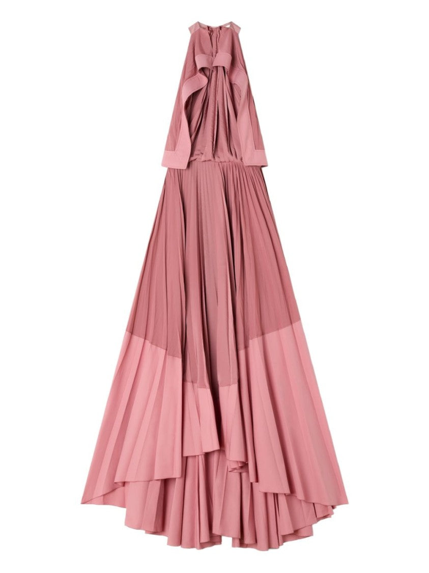 Lanvin Two-Tone Rose Pink Halterneck Maxi Dress