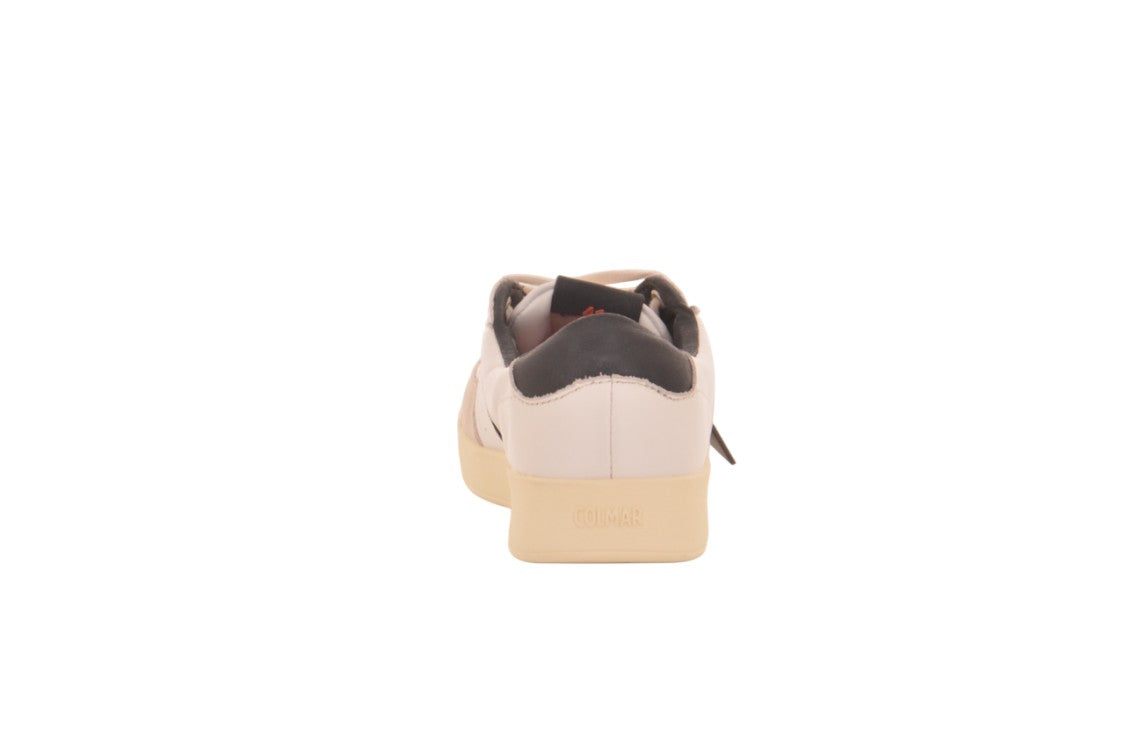 Colmar White Soft Leather Suede Accent Sneakers