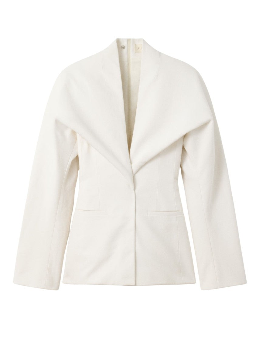 Jacquemus White Hidden Button Fastening Wool Jacket