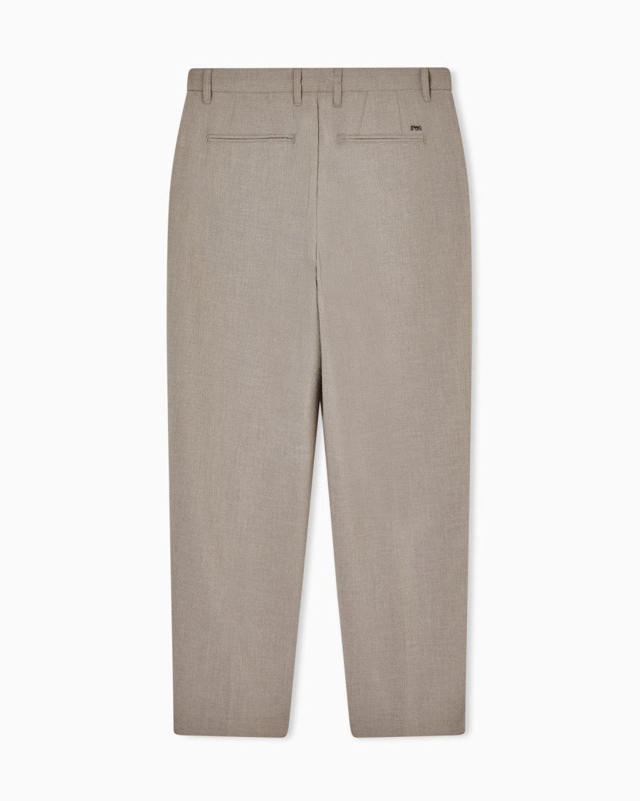 Emporio Armani Vintage Khaki Seersucker Trousers