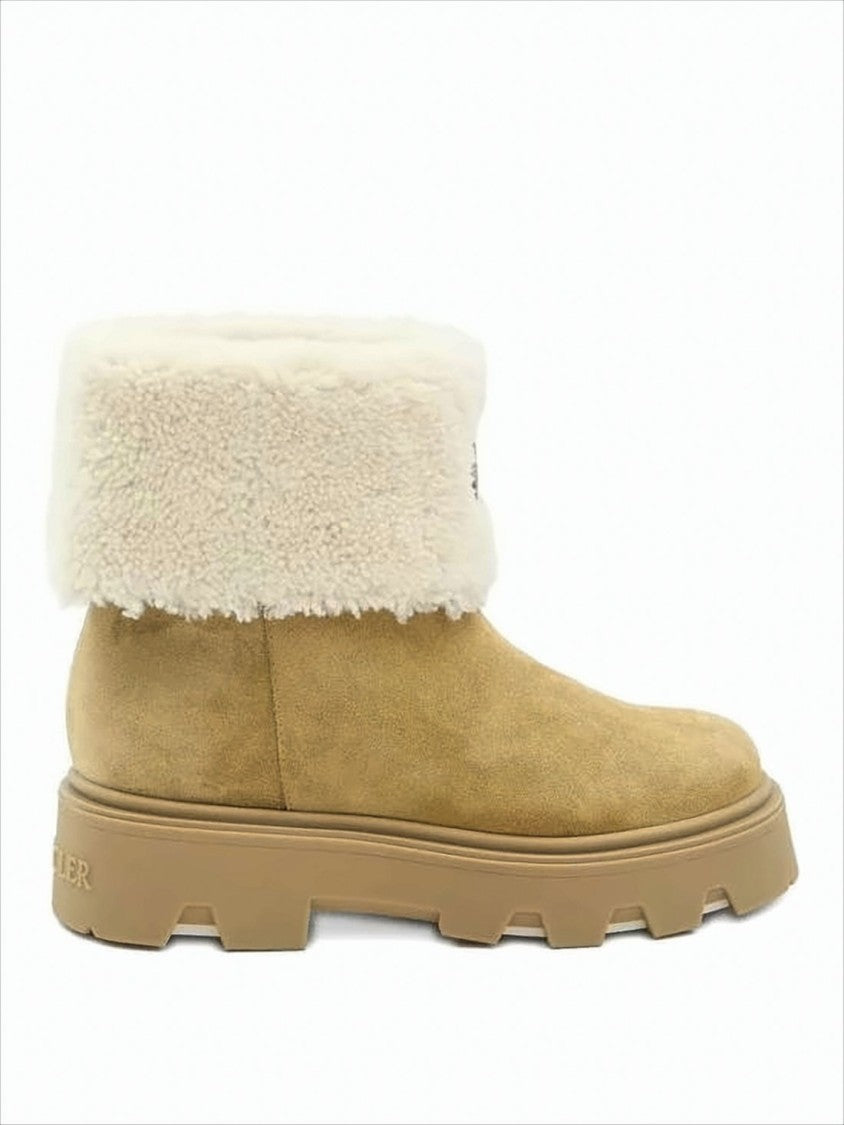 Moncler Mid-Height Suede And Shearling Boots