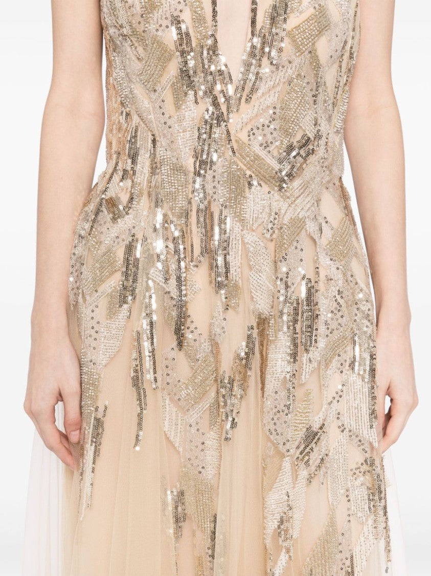 Saiid Kobeisy Long Embroidered Dress