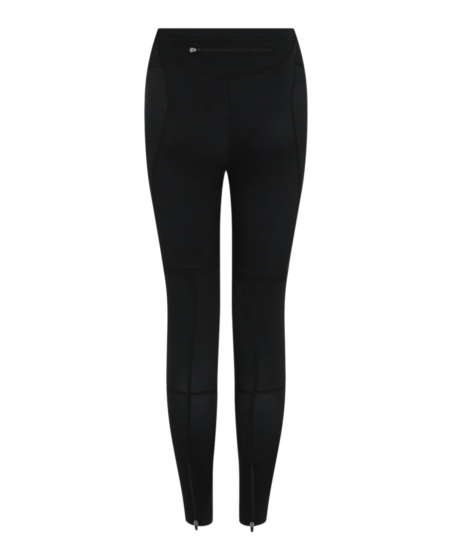 Balenciaga Mid Rise Trompe L'oeil Leggings With Sporty Logo And Ankle Zips