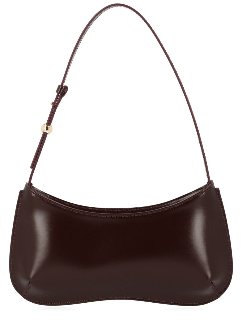 Jacquemus Black Bisou Curved Glossy Cotton Shoulder Bag
