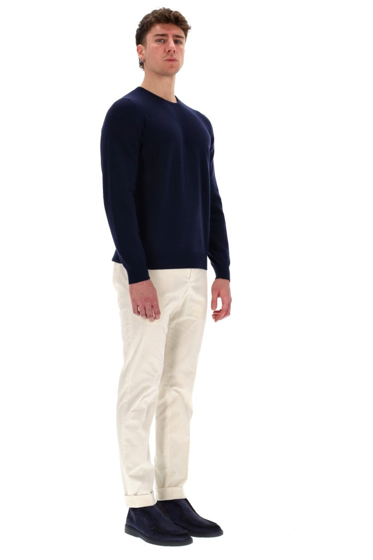 Barba Fine Wool-Cashmere Crewneck Sweater