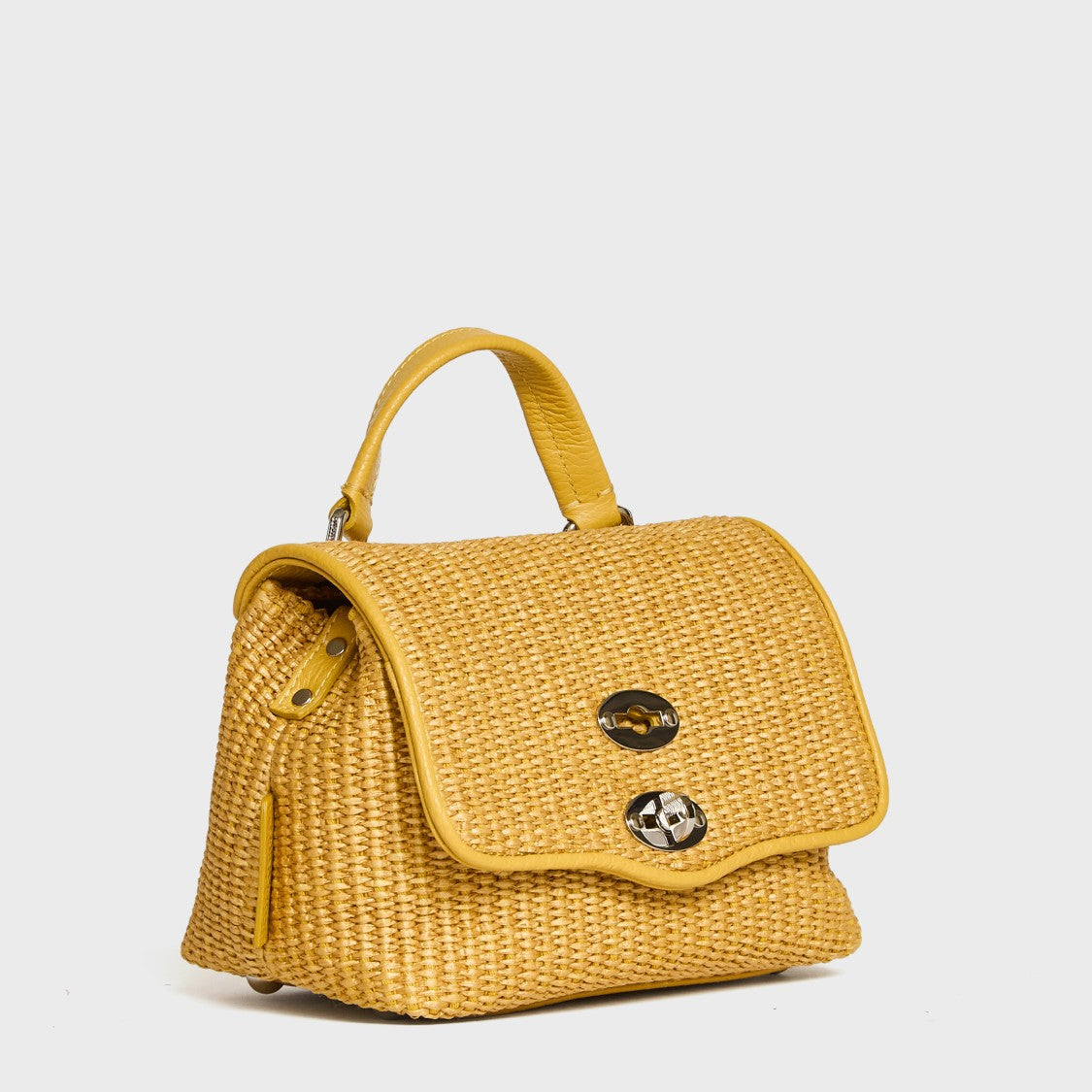 Zanellato Nikel Raffia Baby Postina Handbag