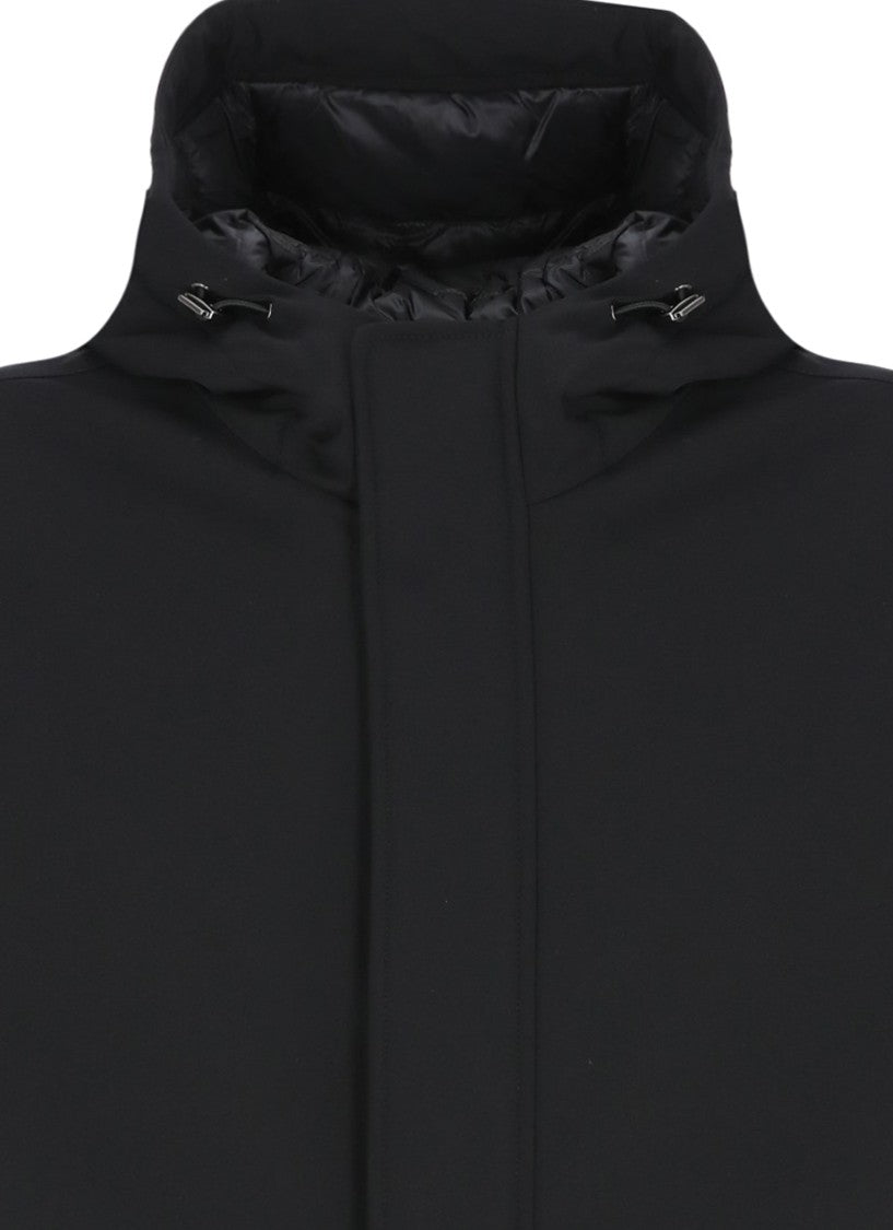 Herno Black Hooded Long Down Jacket