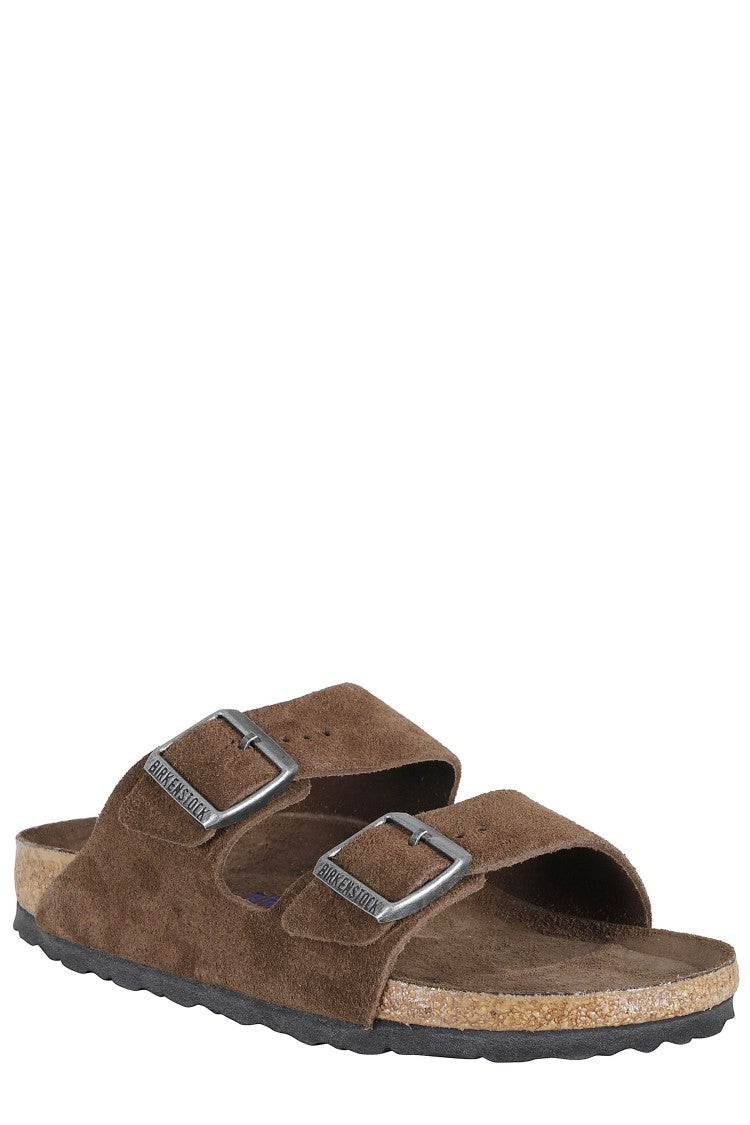 Birkenstock Brown Arizona Sfb Double-Strap Suede Mules