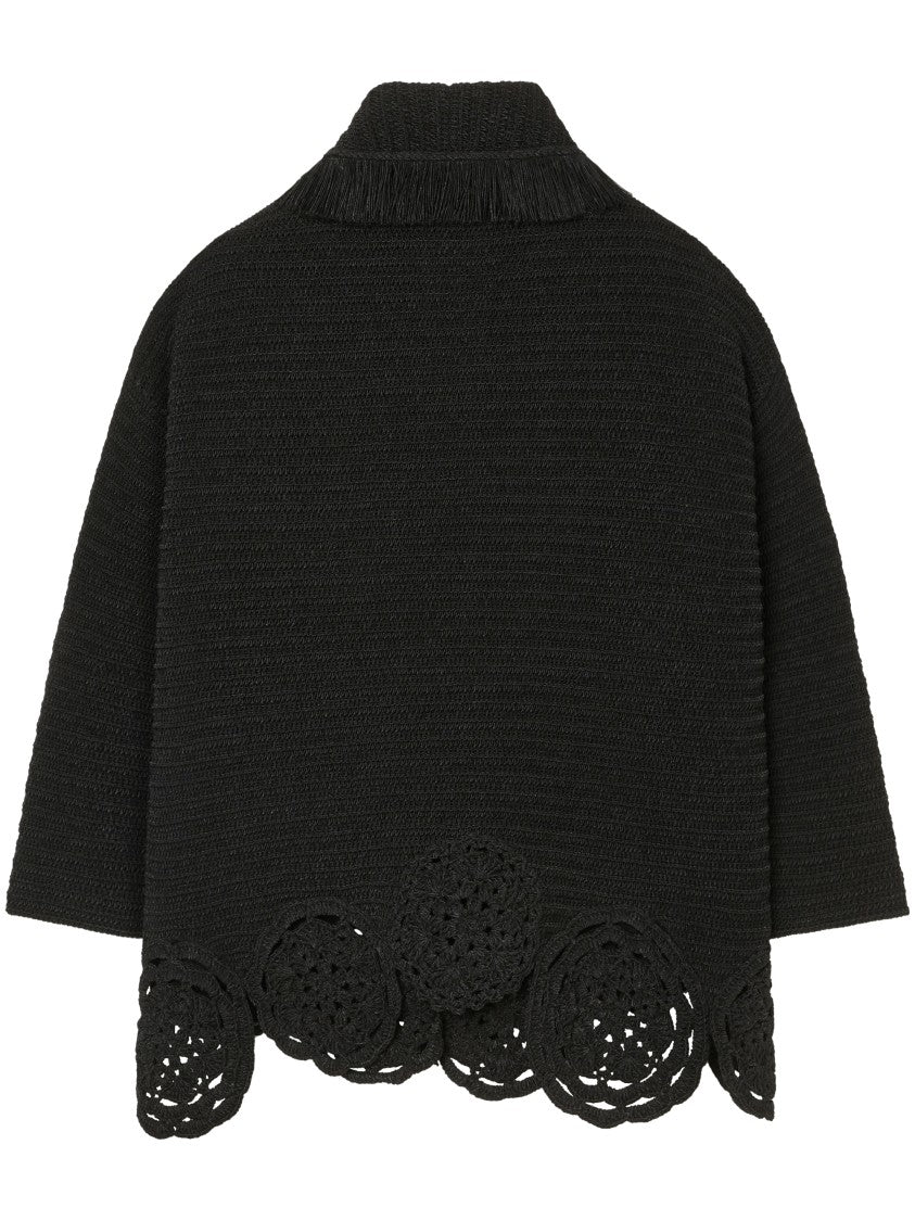 Alanui Island Memories Scalloped Fringe Knit Cardigan