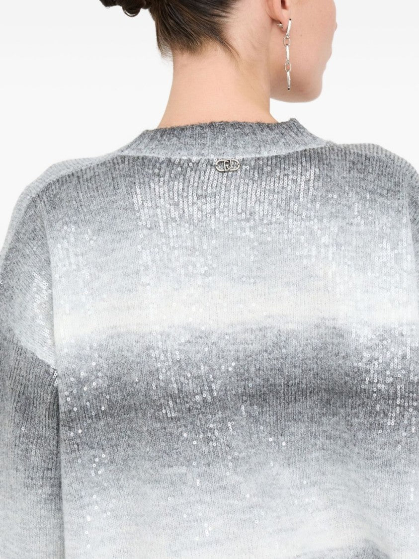 Liu Jo Gradient Striped Sweater With Shimmering Effect