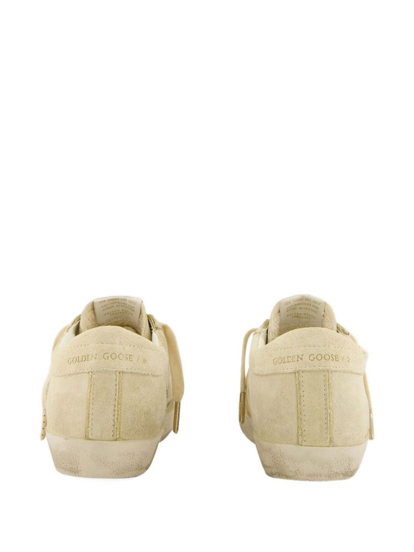 Golden Goose Pale Yellow Suede Sneakers