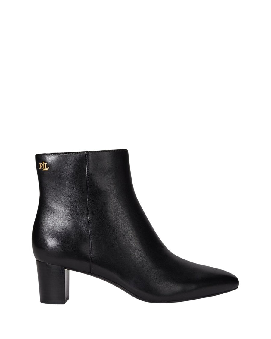 Lauren Ralph Lauren Elegant Leather Demi-Booties With Block Heel