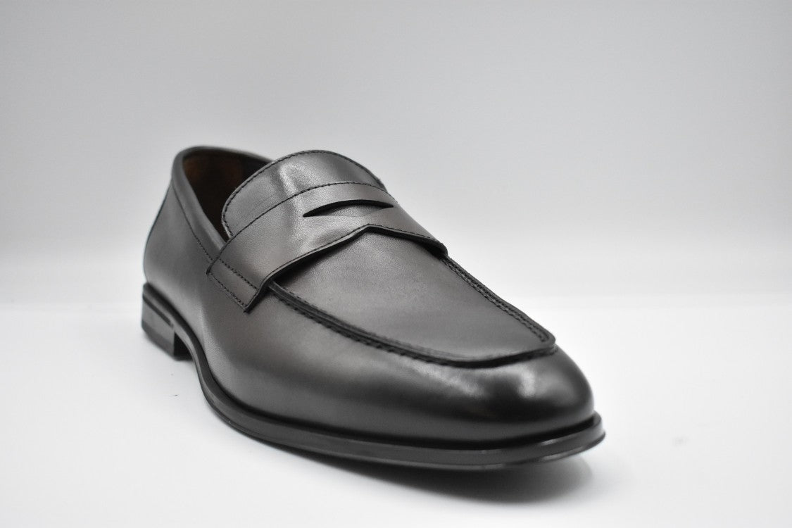 Doucal's Penny Loafers In Soft Dark Brown Leather
