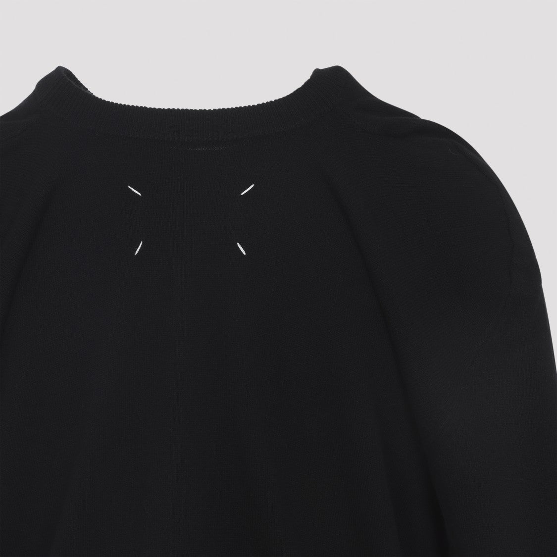 Maison Margiela Long-Sleeved Wool Sweater With Cropped Fit And Minimalist Details