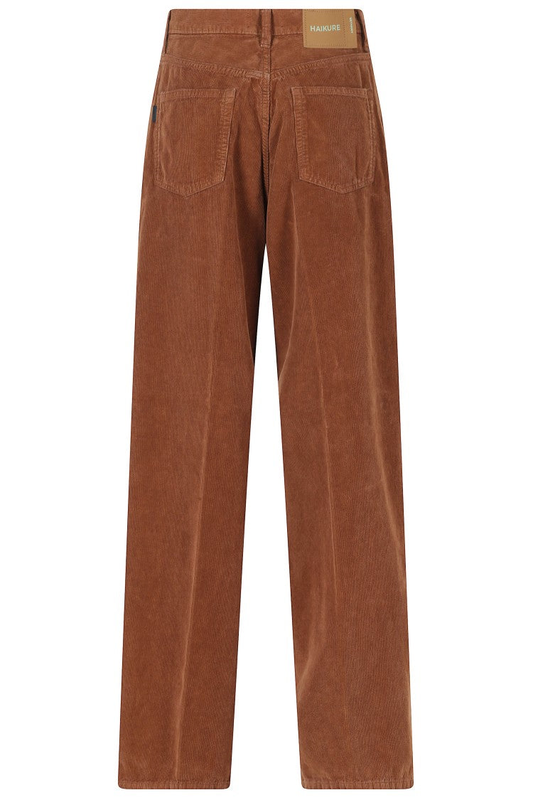 Haikure Brown Bethany Velvet Pier Relaxed Wide-Leg Corduroy Jeans