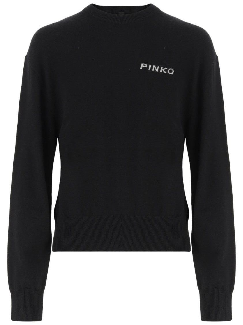 Pinko Wool Sweater With Contrasting Logo Detail