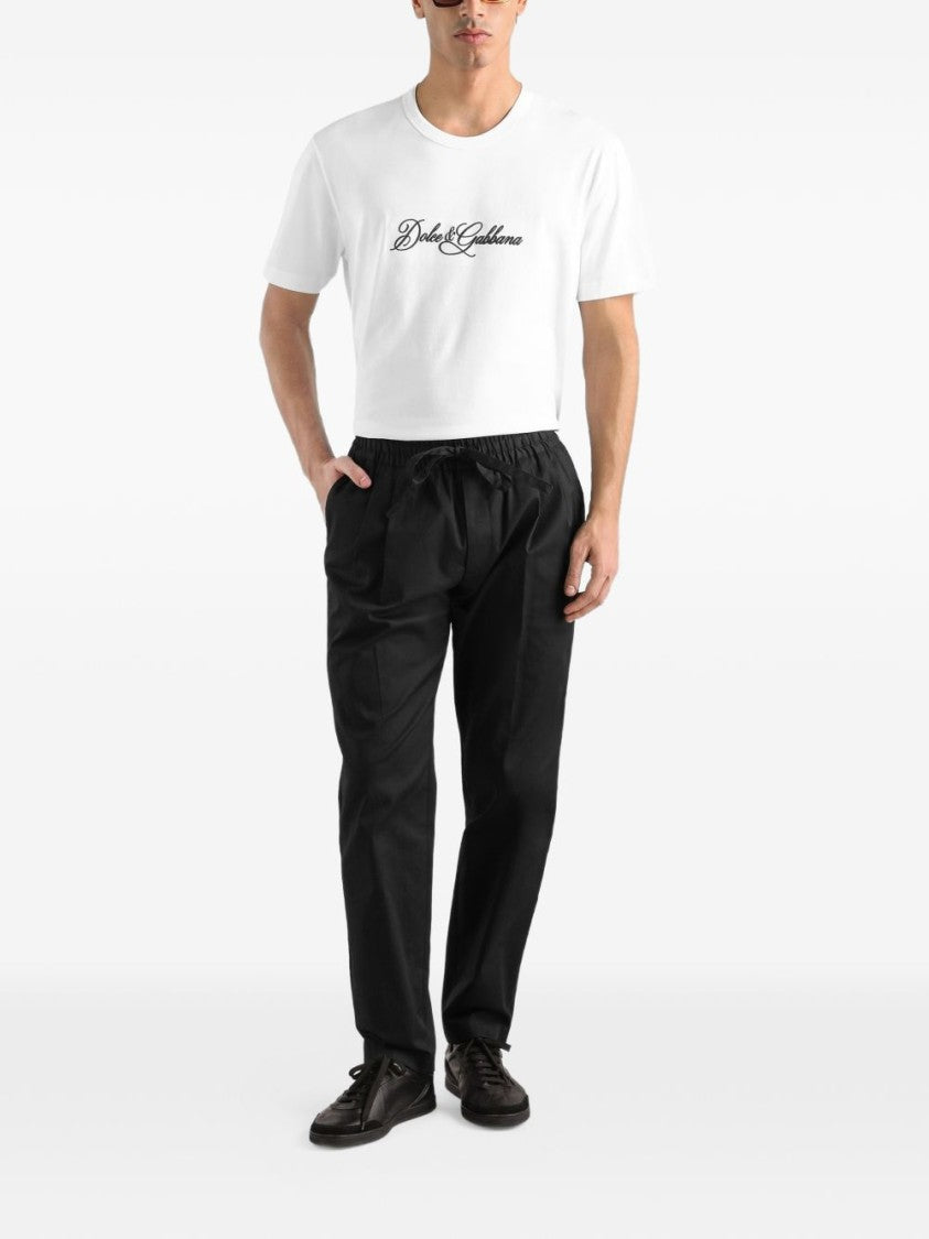 Dolce & Gabbana White Classic Fit Cotton Ribbed T-Shirt