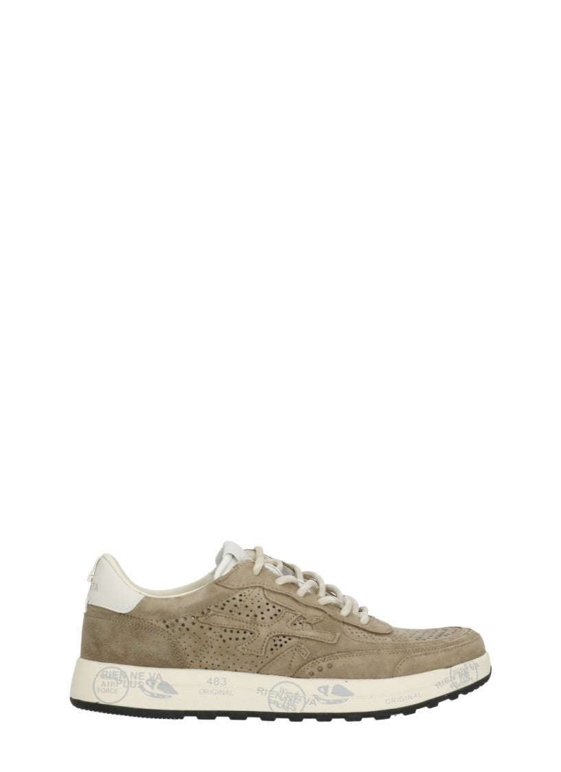 Premiata White Nous 8288 Perforated Sneakers