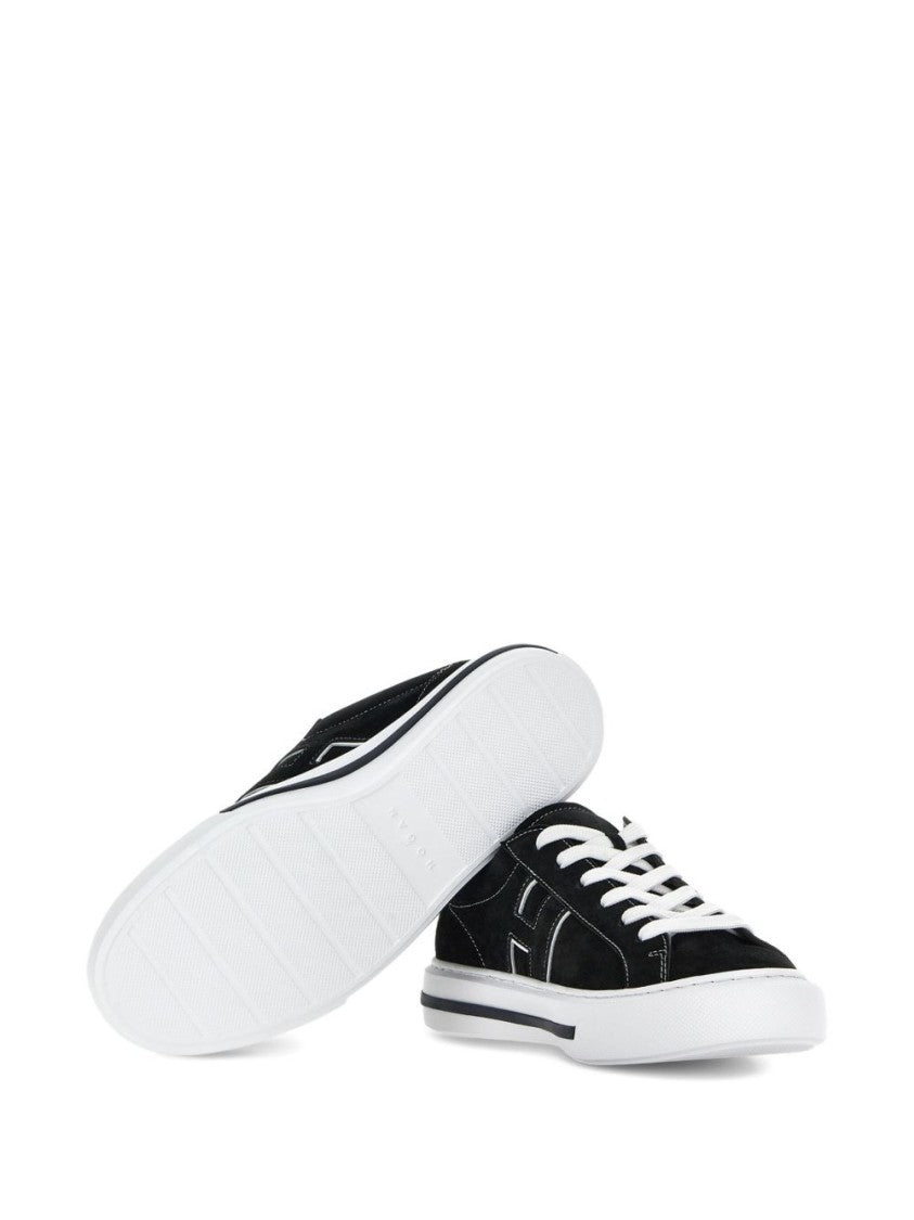 Hogan Black Suede And Leather Sneakers