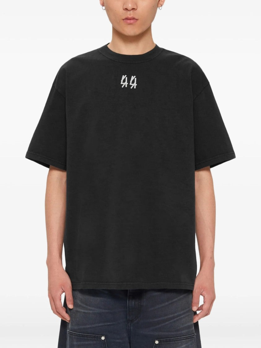 44 Label Group Black Short-Sleeve Distressed T-Shirt