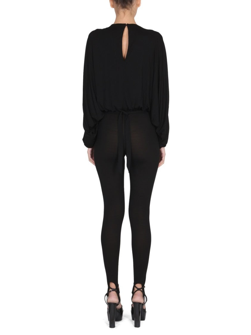 Saint Laurent Draped Sleeve Jumpsuit