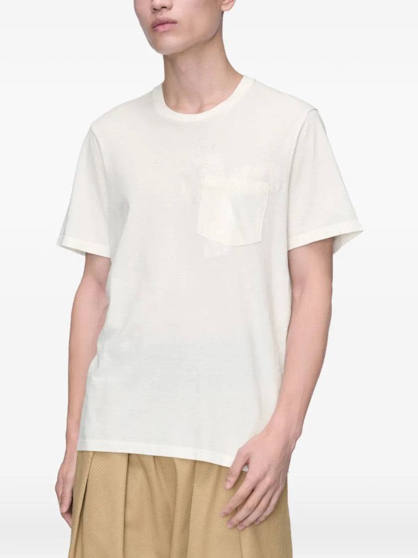 Maison Margiela White Sheer Tape Detail Cotton T-Shirt