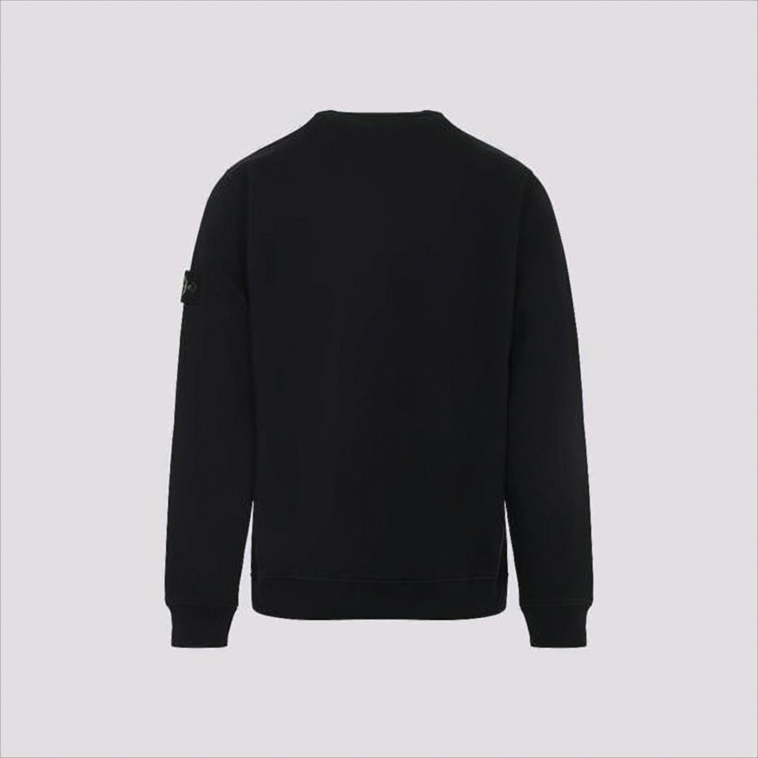Stone Island Black Long Sleeve Crewneck Sweatshirt With Patch Logo