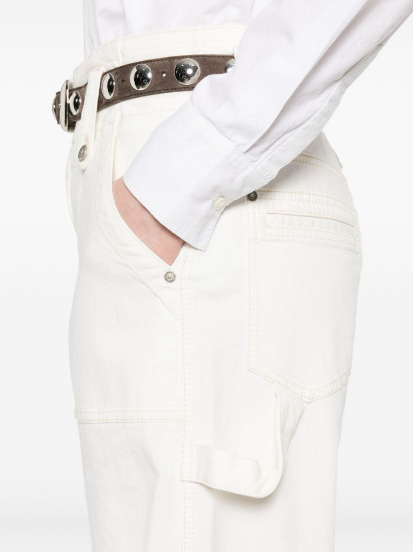 Ermanno Scervino Wide-Leg White Jeans With High Waist
