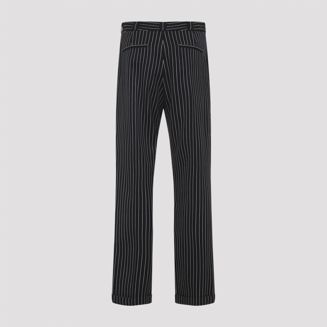 Tom Ford Black Virgin Wool Striped Wool Chino Pants
