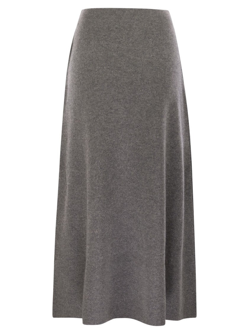 Fabiana Filippi Platinum And Lurex Long Skirt