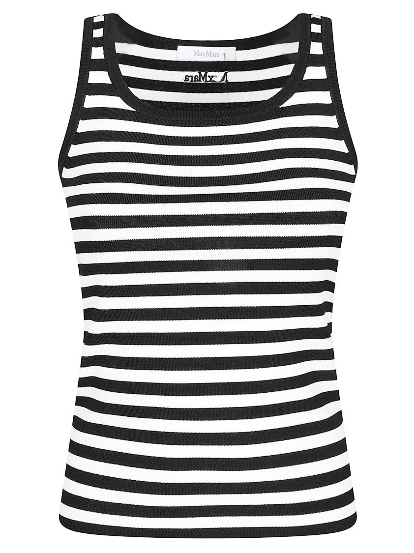 Max Mara Sleeveless Striped Top With Fitted Silhouette