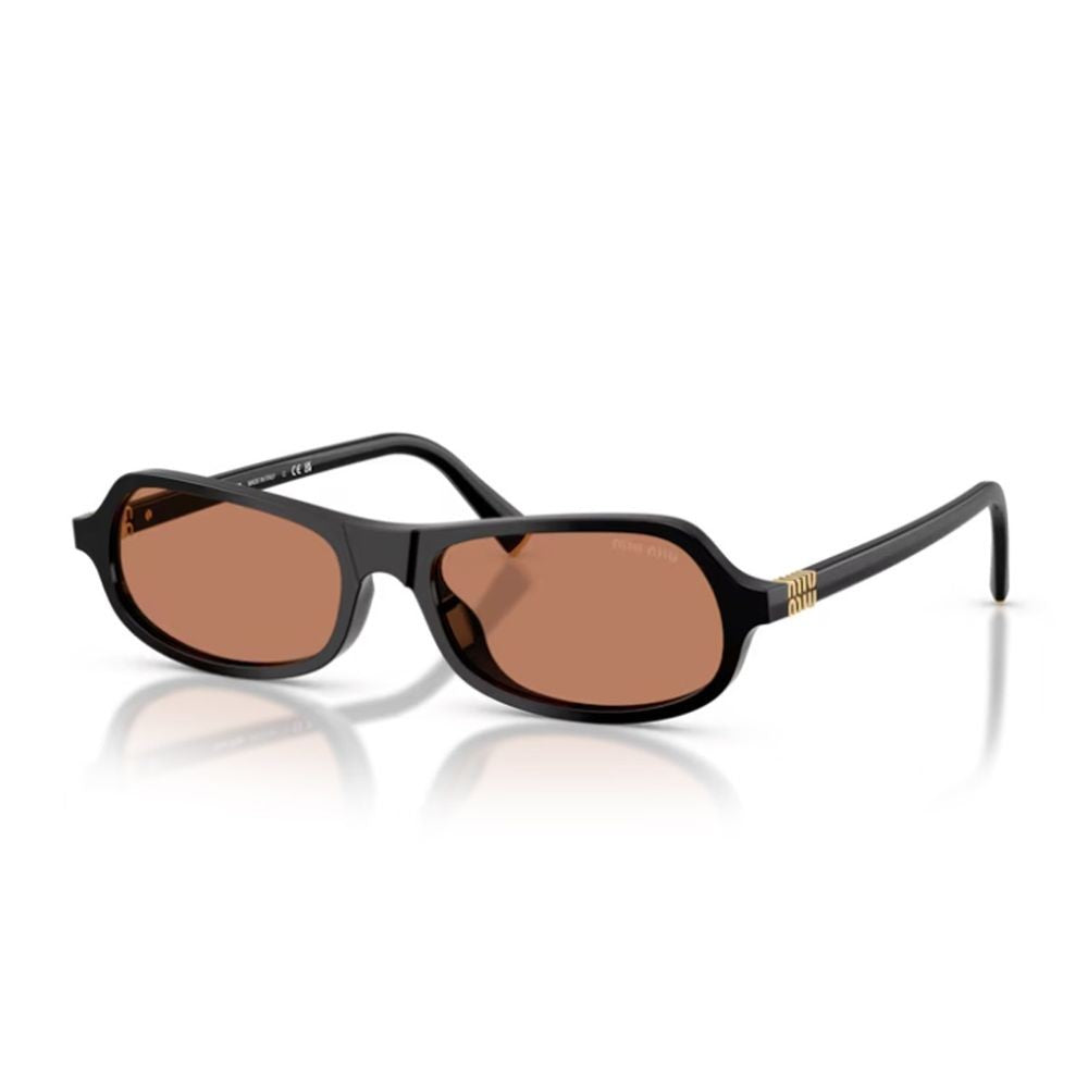 Miu Miu Sculpted Black Acetate Sunglasses With Retro Character
