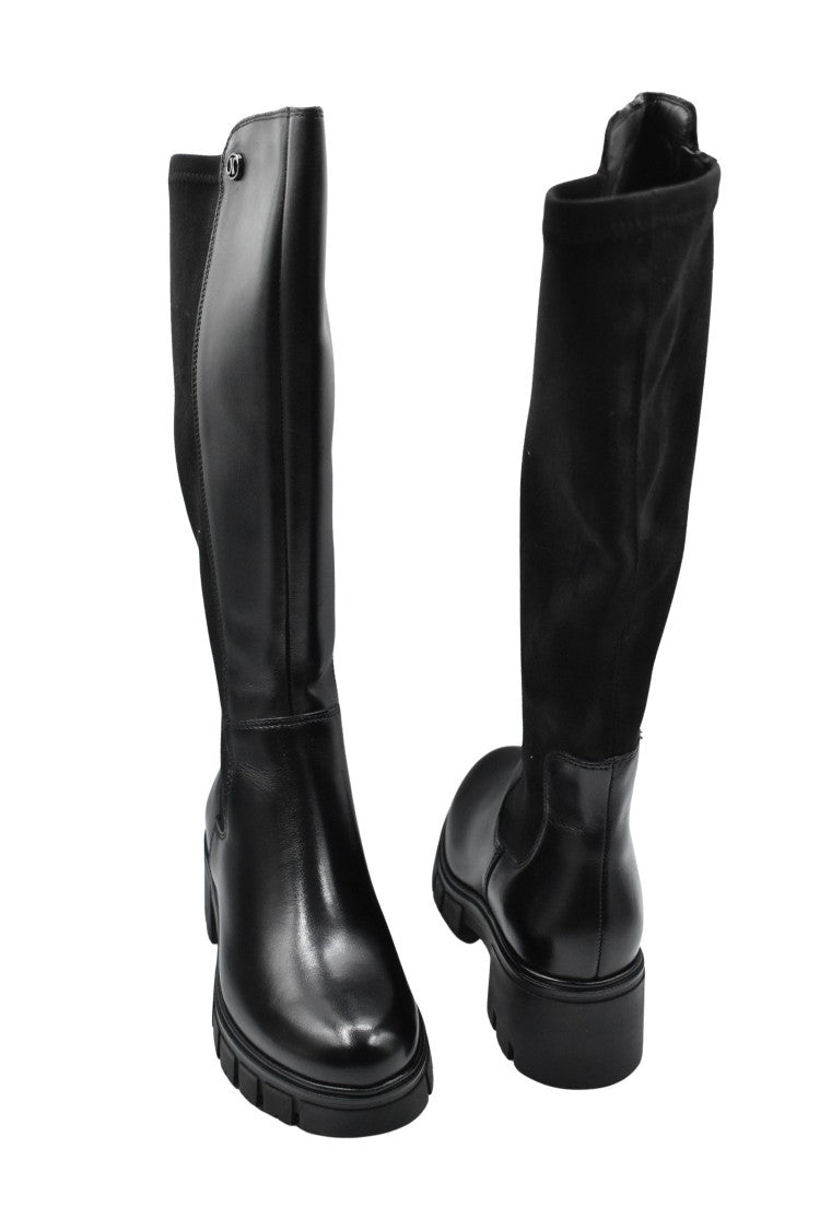 Janet & Janet Knee-High Boots With Smooth Leather Front