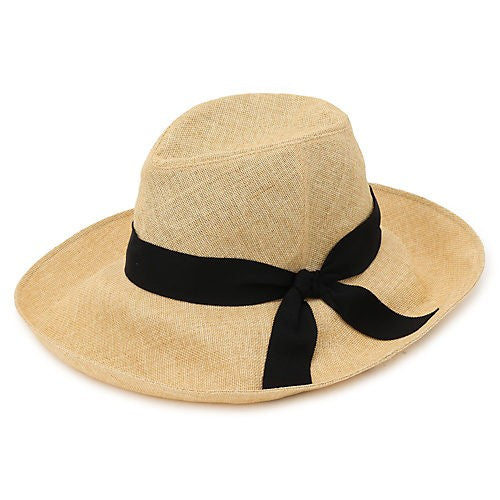 Kijima Takayuki Textured Paper Bucket Hat With Contrasting Ribbon Detail