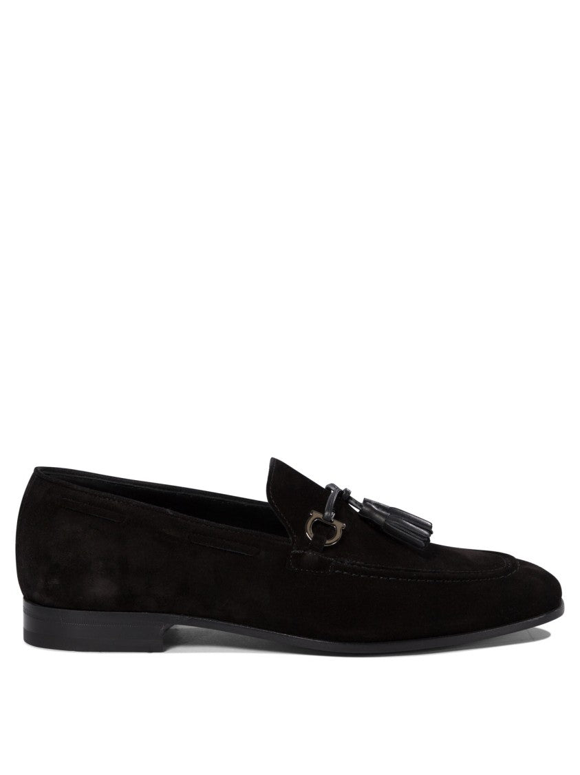 Ferragamo Soft Suede Loafers With Decorative Tassel