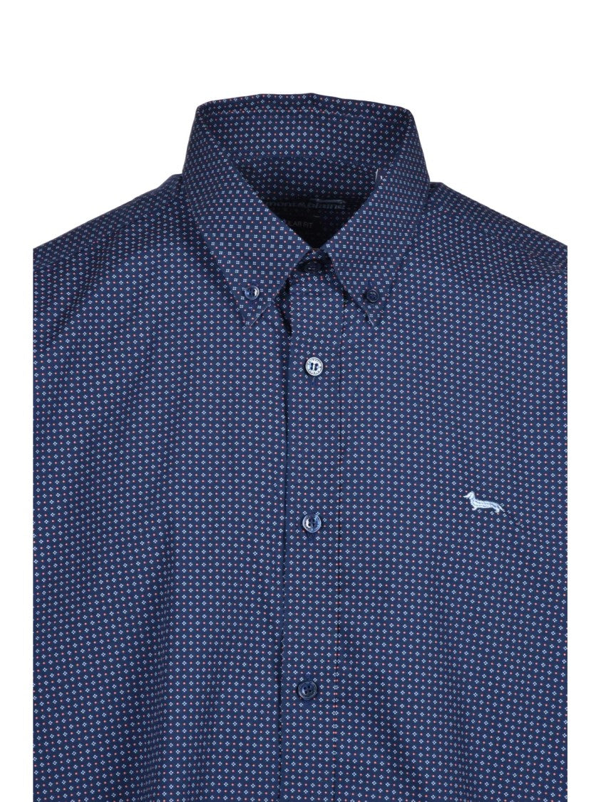 Harmont&Blaine Regular Fit Button-Down Shirt With Geometric Pattern