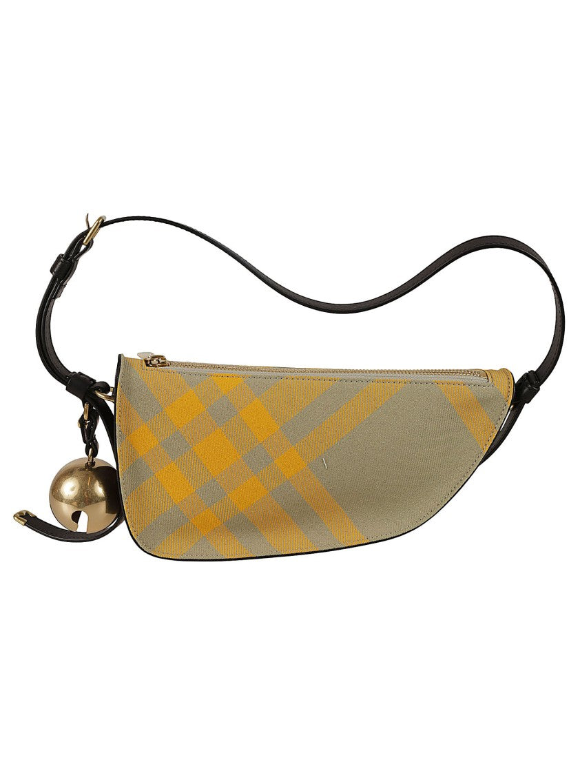 Burberry Asymmetrical Plaid Burberry Bag With Metallic Charm