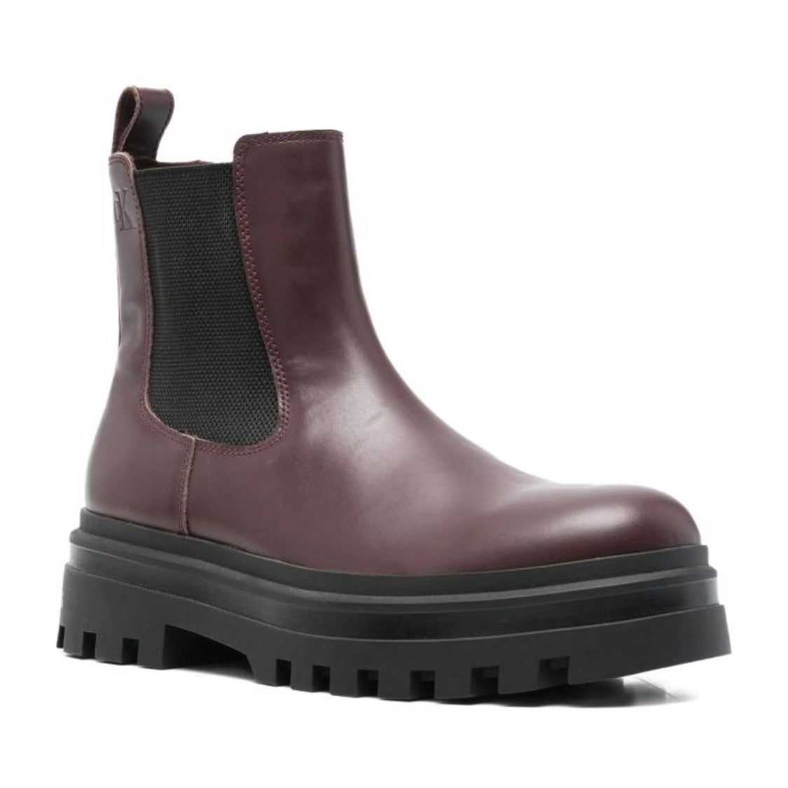 Calvin Klein Jeans Brown Chunky Sole Leather Chelsea Boots