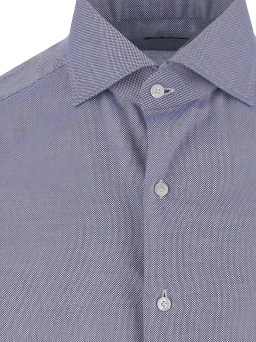Finamore Refined Long-Sleeved Cotton Shirt With Classic Collar
