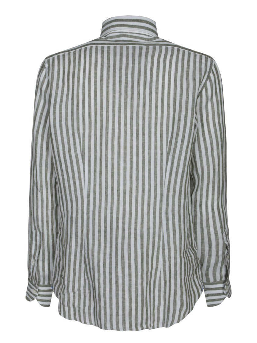 Dell'oglio Linen Shirt With Vertical Stripes
