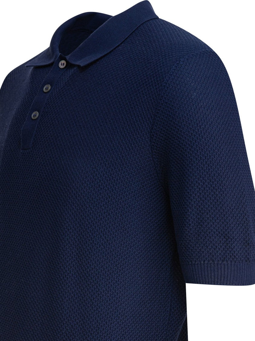 Tagliatore Textured Knit Polo Shirt